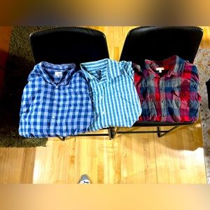 Men’s long Sleeve flannel and Plaid dress shirts
